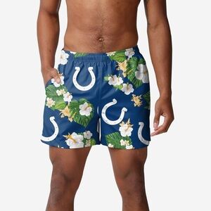 NFL Team Apparel Colts Blue and Green Swim Trunks